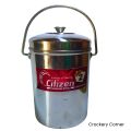 Stainless Steel Doll For Milk‑Ghee Canister with Lid 2-3 kg Capacity Homemade Use. 