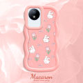 TA for Vivo Y02 Y02A Y02T Back Cover Macaron Wave Soft Silicone Mobile Phone Cover Rabbit Flowers Pattern Case. 