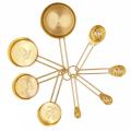 Gold Measuring Cups Measuring Spoons Set Stainless Steel 8 PIECE Dry and Liquid Ingredients Cooking Utensils. 