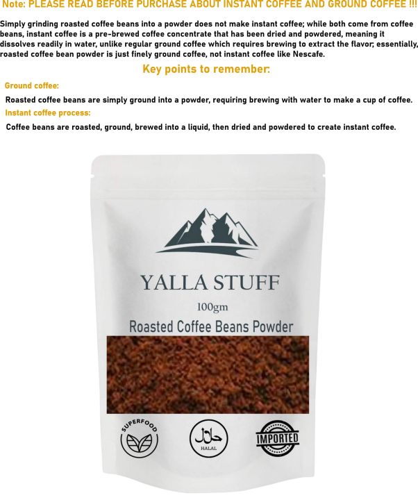 Imported Organic Roasted Coffee Beans Powder-100gm