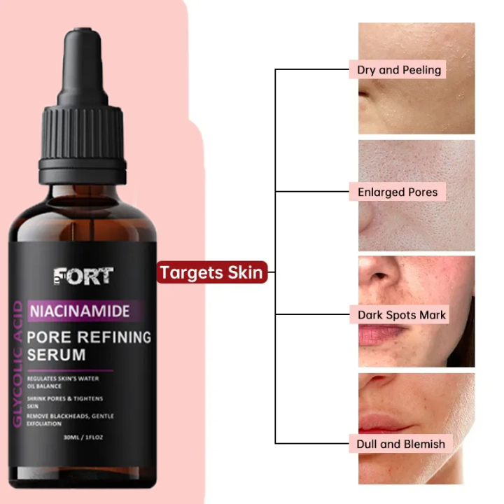 FORT%20PORE%20REFINING%20Serum%20Niacinamide%20&%20Glycolic%20Acid%20Serum%20for%20Glowing%20Skin%20%20Dark%20Spot%20Correcting%20%20Pore%20Refining%20Face%20Serum%20%20Skin%20Whitening%20%20Anti-Aging%20Glass%20Skin%20Care%2030ml%20-%20Image%202