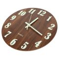 12 Inch Night Light Function Wooden Wall Clock Vintage Rustic Country Tuscan Style For Kitchen Office Home Silent & Non-Ticking Large Number Operated Indoor Clocks. 
