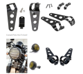 Bike Headlight Fitting For Round Lights / Bike Headlight Shock Brackets Fitting for Round Light / Cafe Racer Headlight Fitting. 