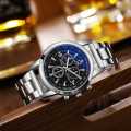 Pack of 2 Classic Luxury Watch for Men / Boys With Silver Hand/Wrist Bracelet Chain. 