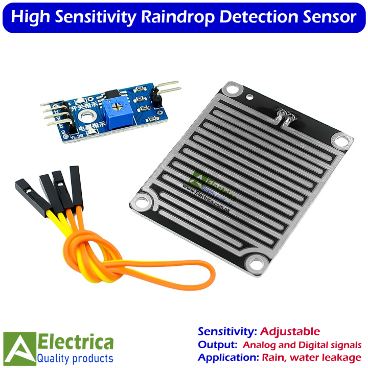 Raindrop Detection Sensor Module High Sensitivity Rain Water Detection Board for Arduino Projects Reliable Performance by Electrica