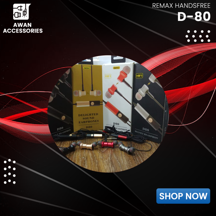 R.emax D80 handsfree/Reemax Earphones D-80 high bass sound