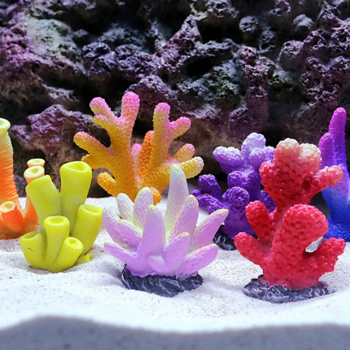 Visual Reference: Artificial Coral Fish Tank Decoration Emulates Starfish Resin Reef