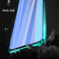 Biruiqu For Redmi Note 13 4G  Magnetic Absorption Case Metal Frame Shockproof Double Sided Tempered Glass Magnetic Case Cover. 