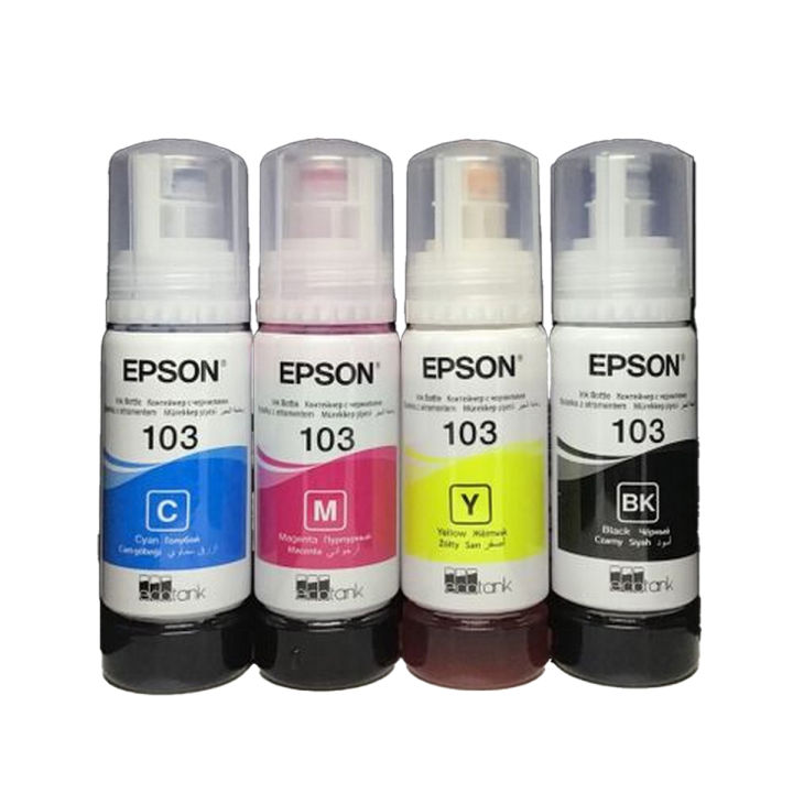 Epson 103 Original Ink Bottle Set ( Black / Cyan / Yellow / Magenta )