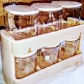 Spice Jars Masala Rack - Masala Box Set 6 Pieces With Spoons. 