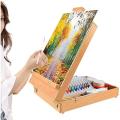 Portable Painting Storage Box Easel Beechwood Easel Box Adjustable Table Ske.tch Box Easel Wooden Artist Storage Case Easel for Drawing, Painting. 