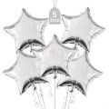 SILVER STAR FOIL BALLOON ( PACK OF 5 STAR FOIL BALLOON ). 
