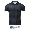 Tee Shirt Turn-Down Collar Men Zipper Neck Business Shirt. 