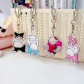 Sanrio Creative Fat Kuromi Mymelody Cinnamoroll Pixel Style Funny Muscle Fitness Pendant Spoof Keychain Toys Gift Personality. 