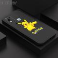 Hontinga for Infinix Hot 10 Play Case Cartoon Pikachu Phone Case Pocket Monster Pokemon Square Liquid Silicone Cases Full Cover Camera Shockproof Protection Case. 