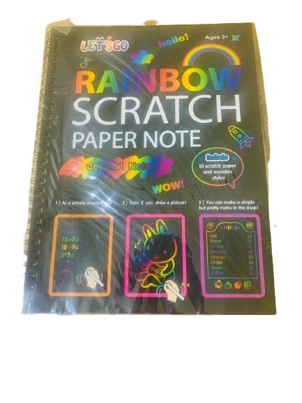 Large SCRATCH NOTE PAD Scratch book with wooden stick scratch notepad size 26cmx19cm