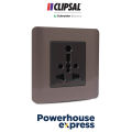 Clipsal 16A International Socket, International Wall Outlet, Clipsal by Schneider Electric 16A German Socket, Clipsal Zencelo Electrical  Switch Outlet, Silver Bronze Switch Socket, 16A Safe Decorative Receptacle Standard Wall Outlet E84426/16IS-SZ. 