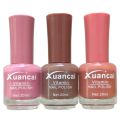 Xuncai Nude Permanent Pack Of 3 Colors Nail Polish. 