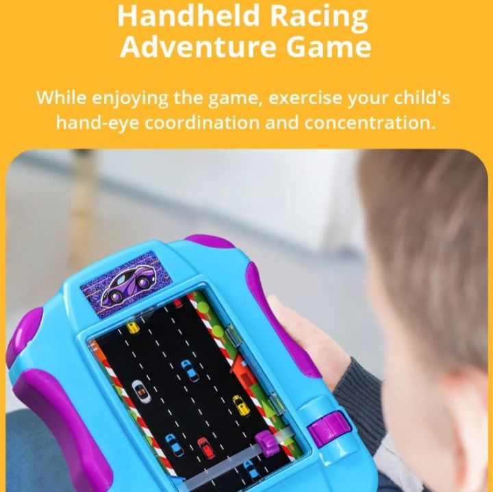 Race Car Game Console Kids Racing Through Adventure Palm Game Toys Simulate Driving Car Toy