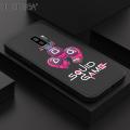 Hontinga for Samsung Galaxy S9 Plus Case Cute Cartoon Cute Squid Game Character Phone Cover Square Liquid Silicone Shockproof Protective Cases. 