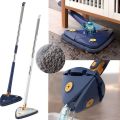 360° Rotatable Adjustable Cleaning Mop Triangle Mop with Stainless Steel Long Handle Push-Pull Squeezing Cleaning Mop Dry & Wet Mop for Floor, Windows, Cleaning  Triangle Auto Squeeze Long Handle Mop. 