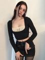 Rapcopter y2k Frill Crop Top Bow Cute T Shirt Patched Black Full Sleeve Pullovers Retro Grunge Fairycore Korean Tee Women Chic. 
