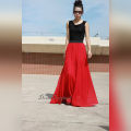 (Customized) BRANDED Red Long Chiffon Skirt (With Inner Malai Crepe) For Women, Skirt, Chiffon Skirt, long skirt, skirts for girls, long skirts for girls, long skirt, maxi skirt, skirts for women, ladies skirts,. 
