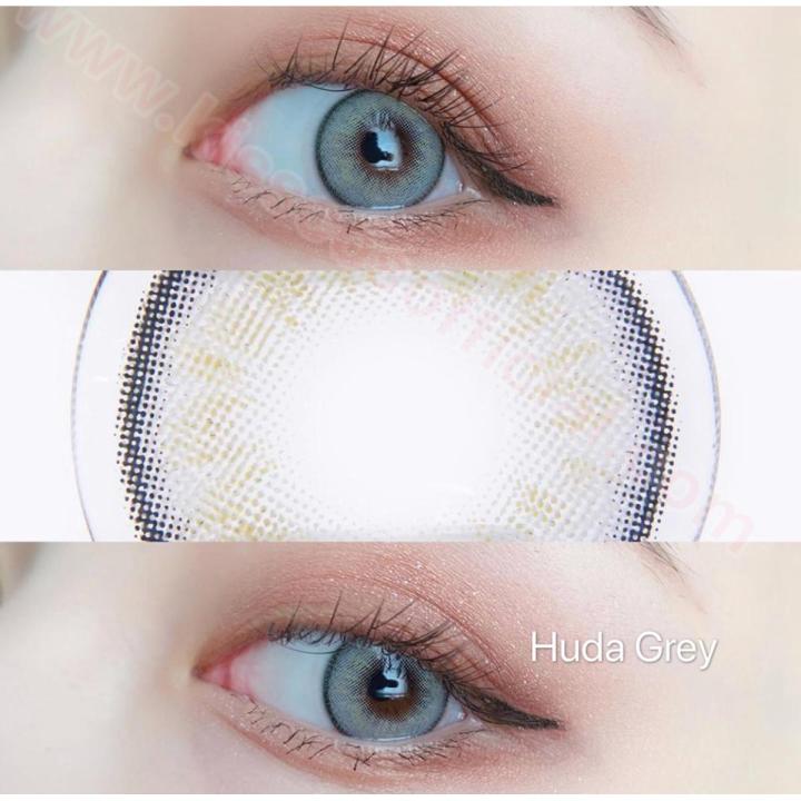Best eye lenses Three Tone Huda Grey Color Color 1 Pair of Contact Lens Multi Color artificial eye lenses With Full Kit
