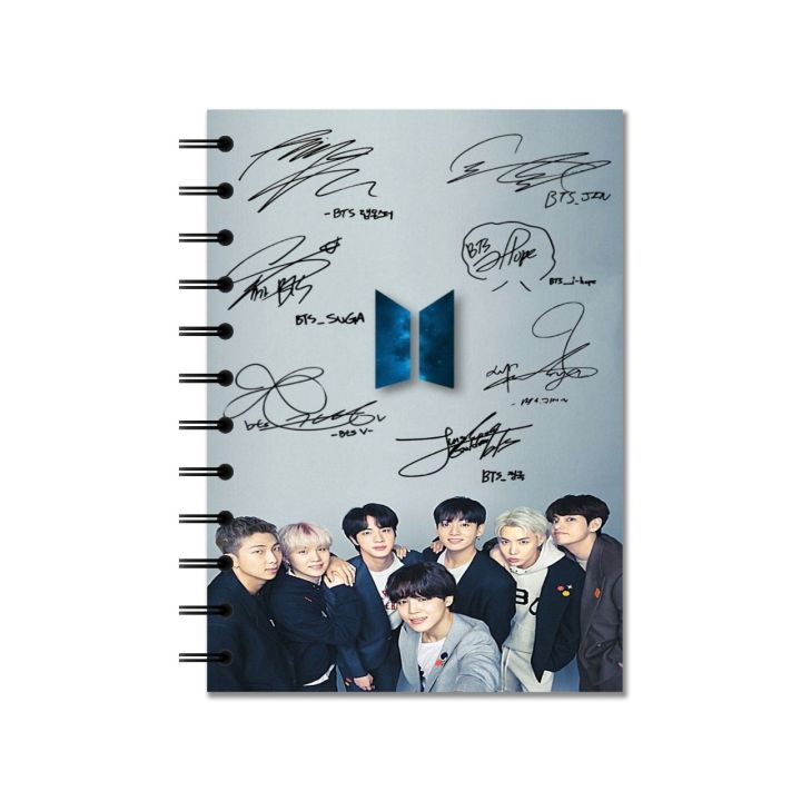 BTS Signature Army Note Book - A5 Spiral - Soft Cover Notebook - 150 ...