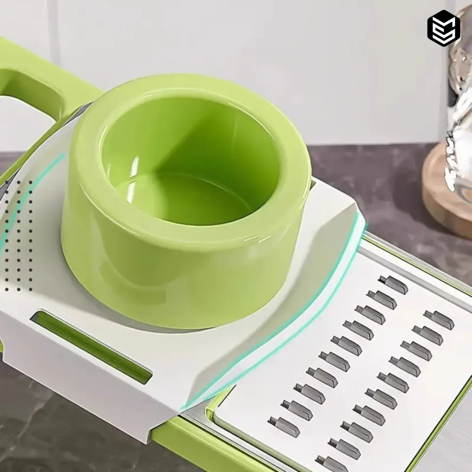 5 in 1 Multifunctional Stainless Steel Vegetable Cutter & Mandoline Slicer, Grater, Interchangeable Blades & Hand Protectors for Quick & Easy Kitchen Prep, Perfect for Onion, Potato, Salad & More – Compact & Efficient Gadget Ramzan Special - Malahim Store