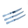 Plastic silver Birthday cake Knife,Kitchen KNIFE steel with handle,Small sharp KNIFE for daily use,Heavy Metalized crystal, Size 6 inch,Pack of 2. 