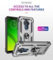 Lereach For Motorola Moto G7 Power Mobile Phone Case TPU Hard Ring Car Ring Bracket Shockproof Back Cover. 