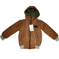 Kids / Boys Fancy Puffer Hoodie / Jacket for Winter Full Sleeve Light Brown. 