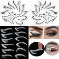6 In 1 Crease Line Kit Stencil Eyeliner Template To Delineate Eyes Women Eyeshadow Cut Crease Silicone Eye Makeup Stencils Black. 