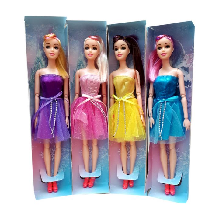 1 Piece of beautiful 11 Inch Bendable Doll with Elbow and Knees Bending in Multi Colors send as per availability