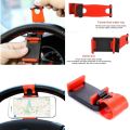 UNIVERSAL CAR STEERING WHEEL MOBILE HOLDER GPS Clip Mount Stand Holder Bracket Car Mobile Holder for Steering Phone Holder Mobile Holder Car Cell Mobile Phone Holder Stand NOTE random color will be delivered. 