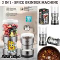 Masala Grinder Machine Stainless Steel Mini Electric 2 in 1 Electric Grinder Coffee Grinder and Blender High-Quality 4 Blades Blender Machine 100% Original 330W Premium Quality Machine. 