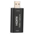 Video Capture HighDefinition Multimedia Interface USB2.0 Video Record Card for OBS VLC Amcap(Black ). 