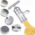 Stainless Steel Manual Noodles Press Hand Crank Spaghetti Fettuccine Noodle Dough Press Machine Pasta Maker with 5 Noodle Mould. 