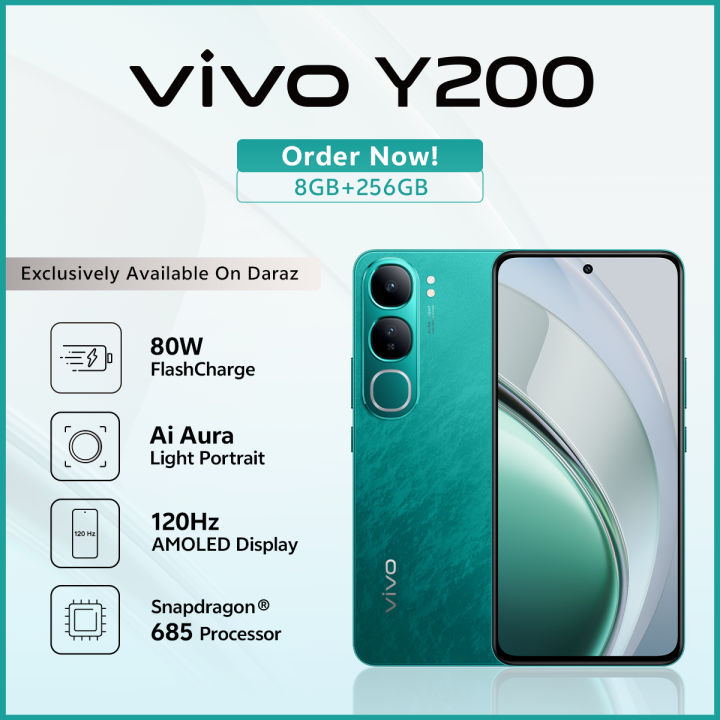 vivo Y200 - 8GB RAM - 256GB ROM - 32MP Front Camera - 5000mAh Battery - In-Display Fingerprint