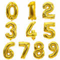 Golden Extra Large Digit One (1) - 32 Inches Giant Foil Number. 
