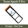 Tecno Spark 5 Pro SIM Tray Sim Jacket Sim Slot Sim Door For Tecno Spark 5 Pro - Orange. 