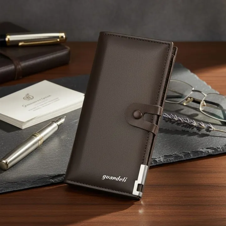 Yuandeli%20Men%E2%80%99s%20Long%20PU%20Leather%20Wallet%20%7C%20Slim%20Business%20Card%20Holder%20%7C%20Multi-Card%20Bifold%20Purse%20for%20Men%20-%20Image%203