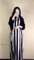 Elite Impression Zebra Lining Maxi with Koti Dress Medium Size Linen Black. 