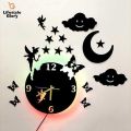 Lifestyle Glory Brand New Fairy Wooden Clock With Premium Multi Color Light I Clock I Wooden Clock I Clock Wall I Clock For Rooms I Clocks I Clock For Office I Wall Clocks I Clock For Bedroom I Home Decorating Items I Decorating Items I Decoration Pieces. 