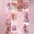 Pastel Pink Aesthetic Stickers UNCUT For Girls Journal Scrapbook Phone Cover Laptop Notebook DIY Crafts. 