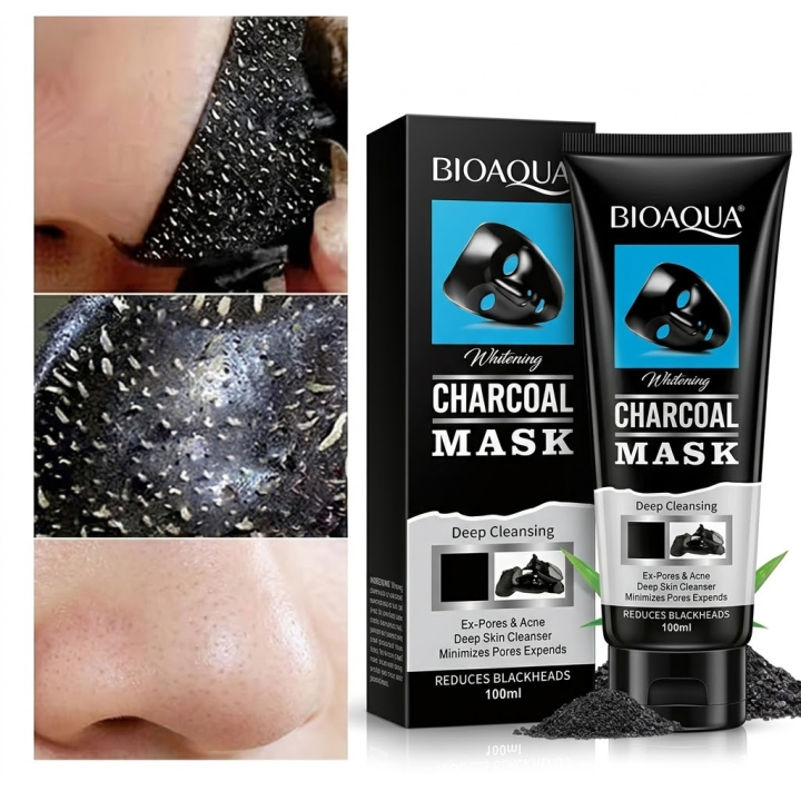 BIOAQUA Black Head Removal Mask Deep Cleansing Skin Charcoal Mask Peel-Off Mask for Blackhead Removal & Pore Minimizing BQY02518