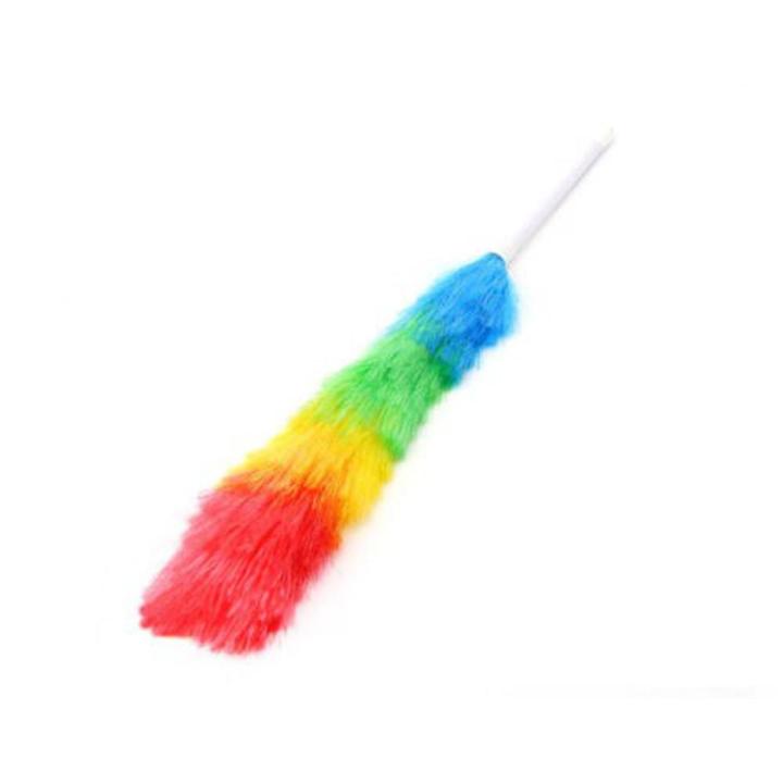 Household Rainbow Dust Duster Practical Plastic Feather Duster Telescopic Handle Sweeping Brush Cleaning Product Tool