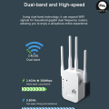 300Mbps WiFi Range Extender Dual Band 2.4G 5G Wireless Signal Booster Repeater with 4 High Gain Antennas | Long Range WiFi Amplifier Router | Easy Setup WiFi Repeater | D Link AC 300 Best Wireless Access Point. 