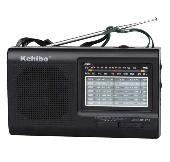 KCHIBO Portable 9 Band World Receiver Radio FM (TV1)/MW/SW1-7